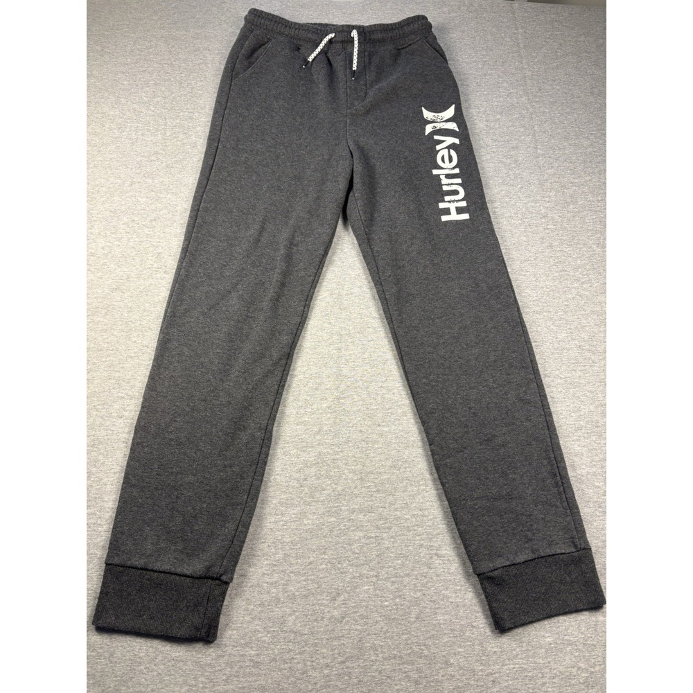 Hurley Boys Size XL Gray Sweatpants Athletic Joggers Loungewear Pull On